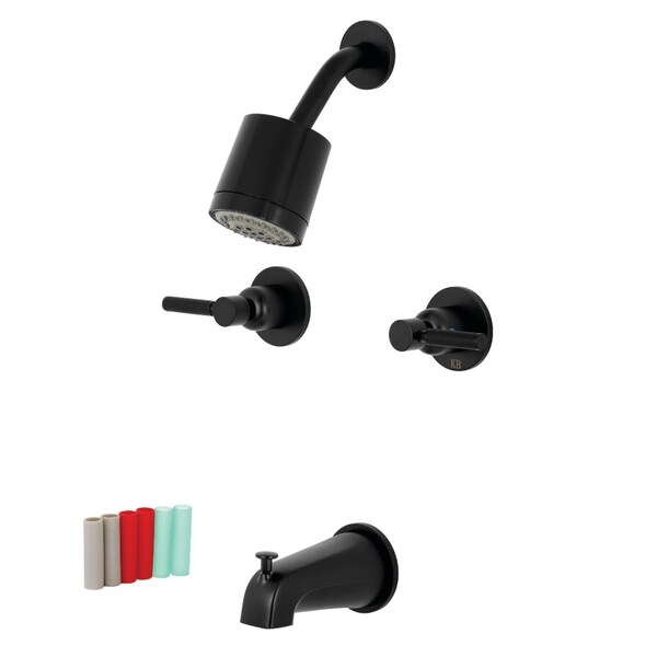 Tub and Shower Faucet, Matte Black, Wall Mount